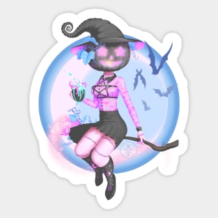 Pumpkin Witch Sticker